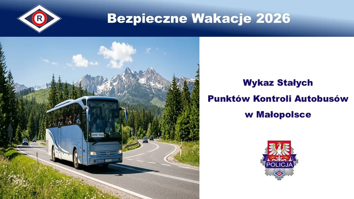 Punkty kontroli autobusów w Małopolsce - wakacje 2026