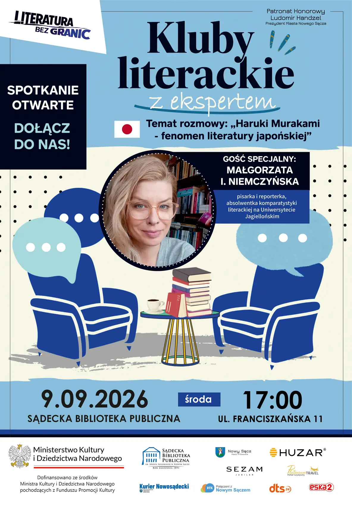 Dyskusja o twórczości Harukiego Murakamiego w bibliotece