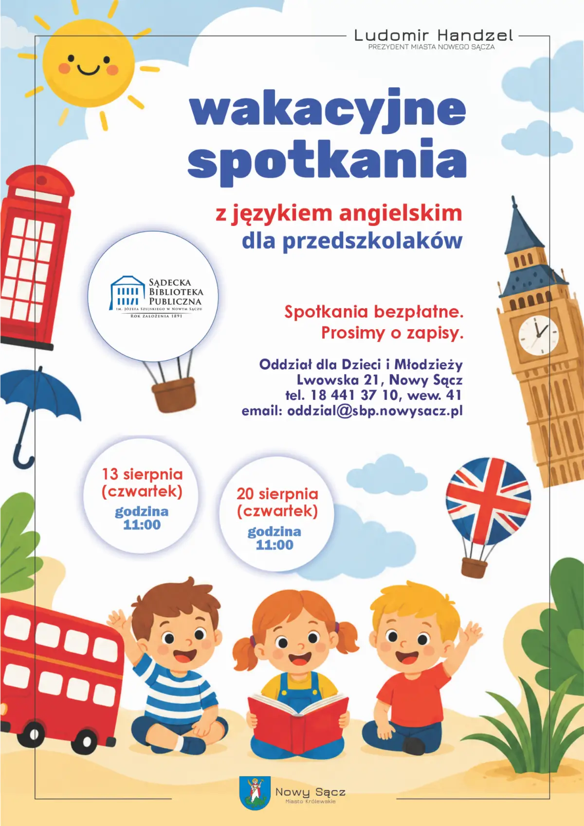 Wakacyjne spotkania z językiem angielskim dla dzieci