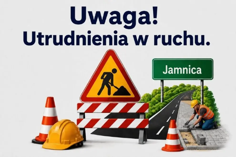 Utrudnienia w ruchu na drodze powiatowej nr 1576 K w miejscowości Jamnica