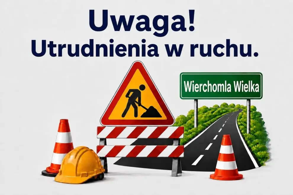 Utrudnienia w ruchu na drodze powiatowej nr 1518 K w Wierchomli Wielkiej