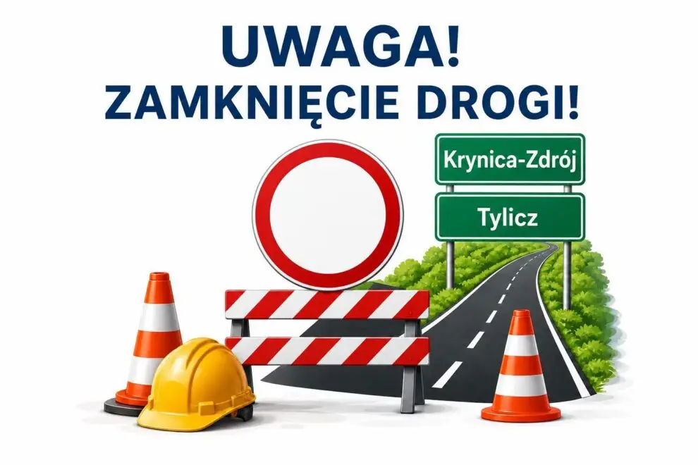 Zamknięcie odcinka drogi DP nr 1512K w Krynicy-Zdroju