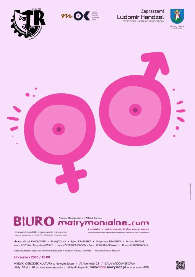 Spektakl 'Biuro Matrymonialne.com' w MOK z możliwością zakupu biletów online