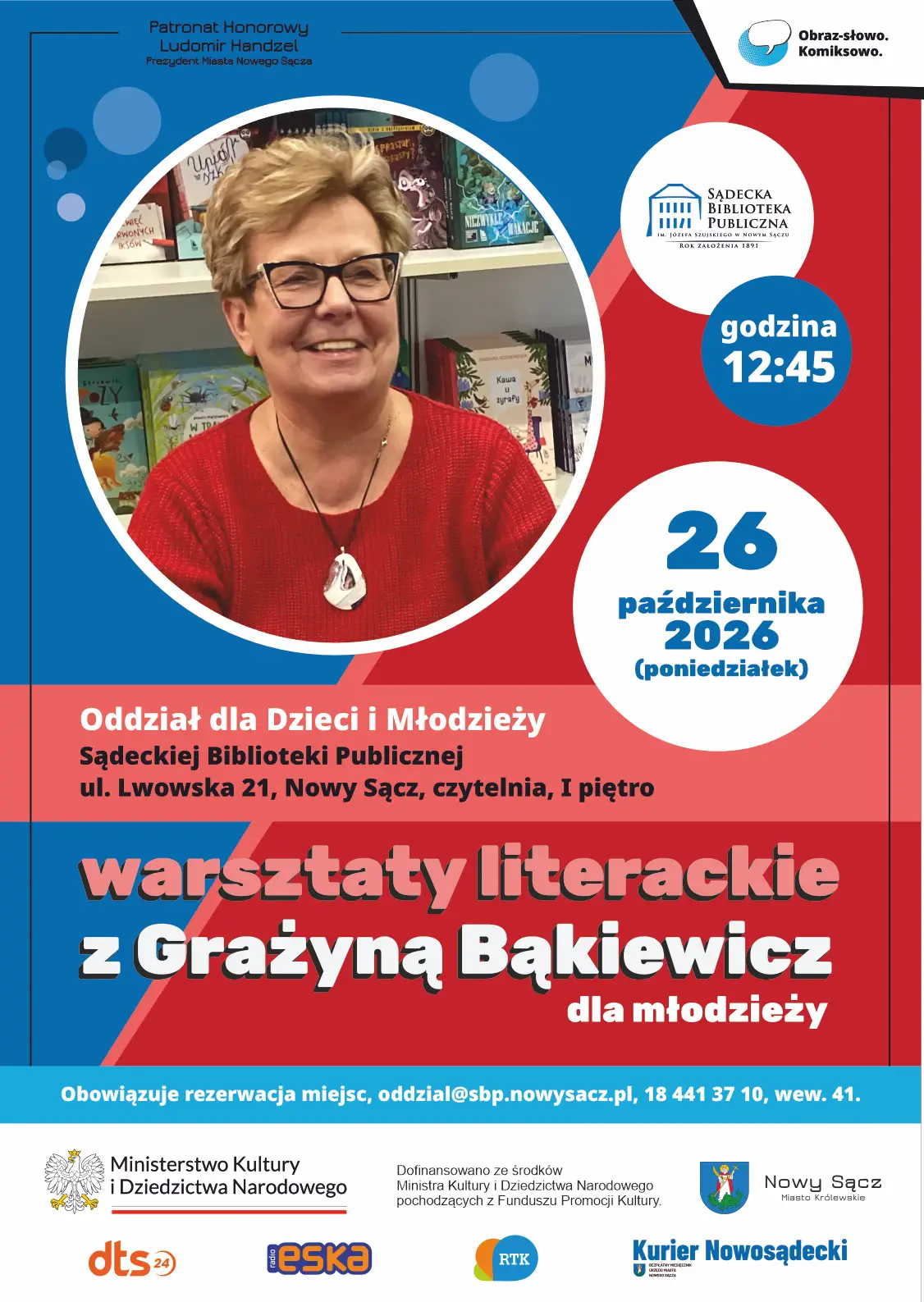 Warsztaty literackie z Grażyną Bąkiewicz dla młodzieży