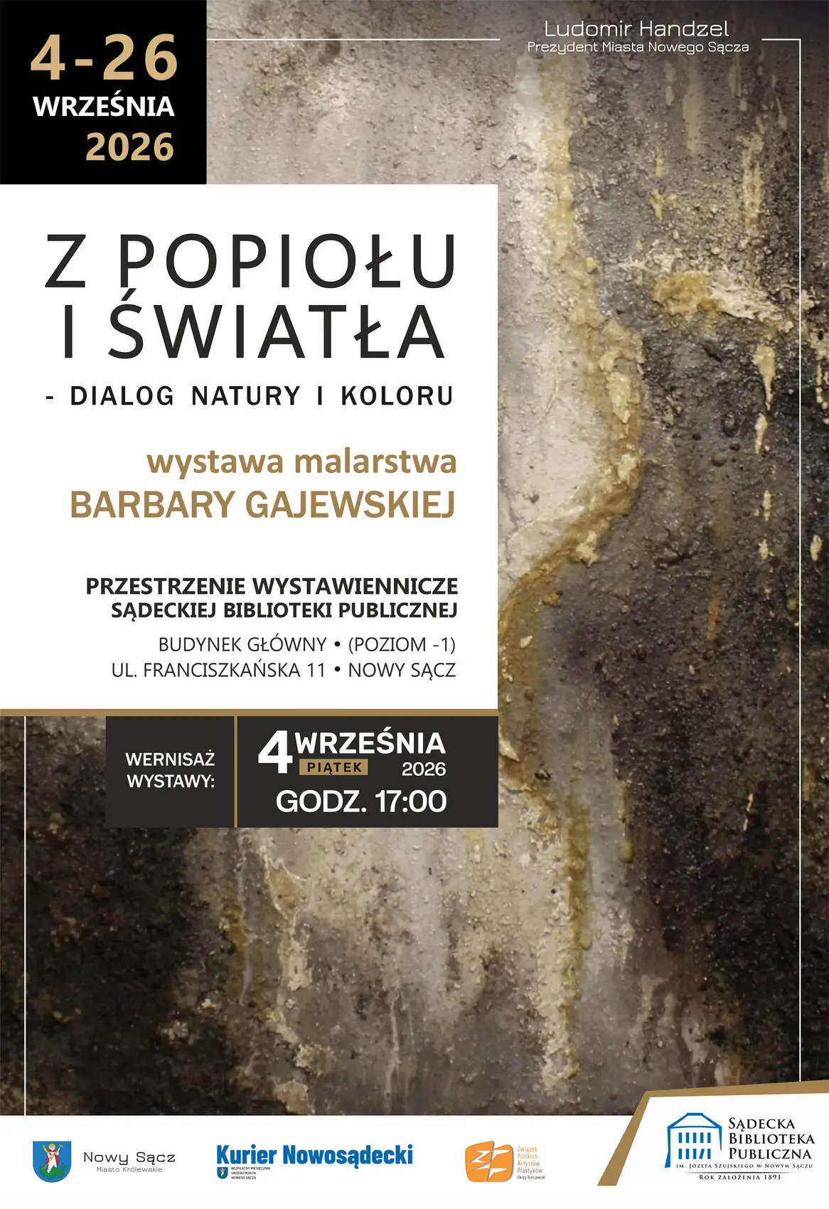 Wystawa malarstwa Barbary Gajewskiej „Z popiołu i światła – dialog natury i koloru”