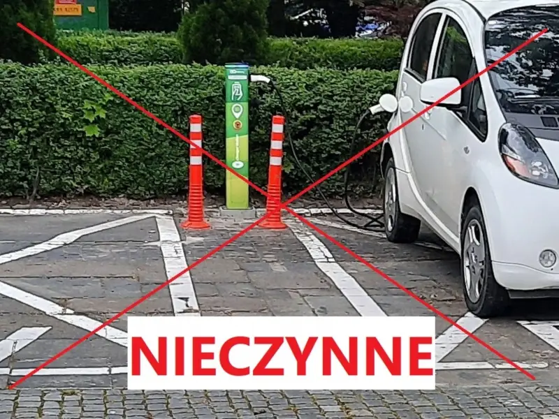 Awaria stacji ładowania pojazdów elektrycznych