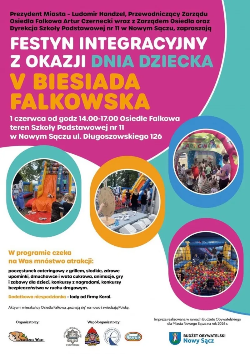 Festyn integracyjny na osiedlu Falkowa z okazji Dnia Dziecka