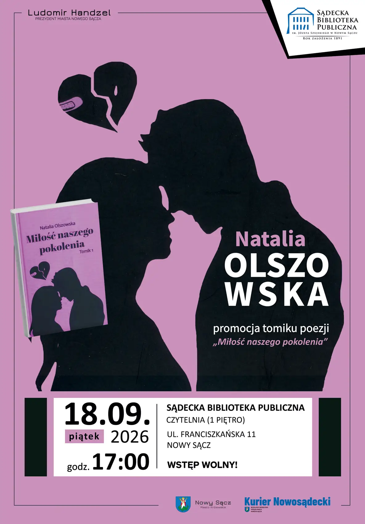 Spotkanie z Natalią Olszowską i promocja tomiku poezji „Miłość naszego pokolenia”