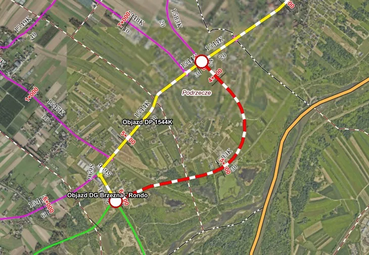 Zamknięcie drogi powiatowej nr 1583K Obwodnica Zachodnia Nowego Sącza