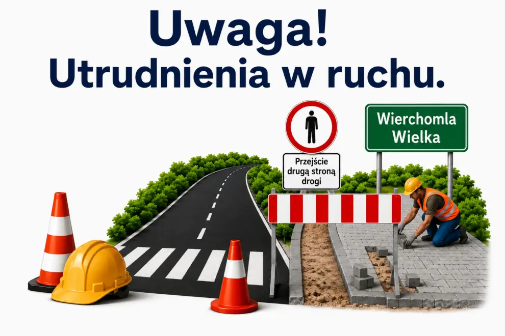Utrudnienia na drodze powiatowej nr 1518 K w Wierchomli Wielkiej